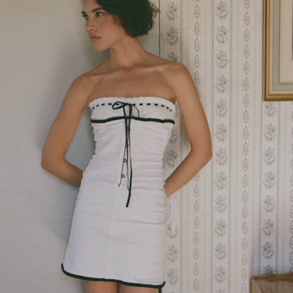 NWT With Jean Sabrin Dress l White Embroidery XXS